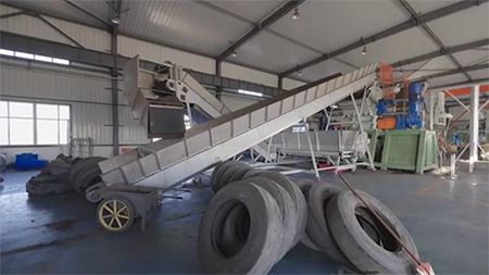 Línea de reciclaje de neumáticos de desecho para una empresa de Mongolia Interior
